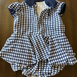Polo by Ralph Lauren Blue and White Gingham Kids Dress
